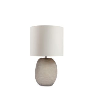 PATARA-28"Frosted Gray GlassBase White Shade Small Table Lamp