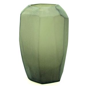 CUBISTIC SMOKE GRAY FROSTED GLASS VASE