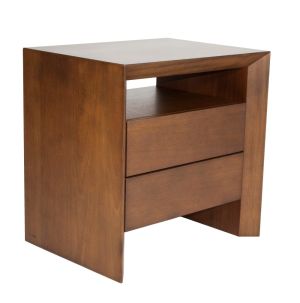 DESK-SMALL NIGHTSTAND WITH LEATHER FRONT