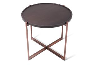 SOIE - Round End Table - Color Glass or Mirror Top
